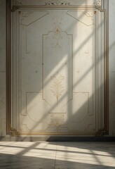 Elegant Art Deco Wall Panel With Gold Accents