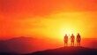 © CHA - Silhouetted Warriors at Dusk Against Bright Horizon