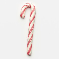 Wall Mural - Classic Red and White Candy Cane on a Clean Background for Seasonal Decoration or Treat Ideas