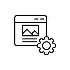 Wall Mural - Content management outline icons, minimalist vector illustration ,simple transparent graphic element .Isolated on white background