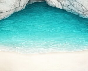 Wall Mural - serene cove with turquoise water and sandy beach