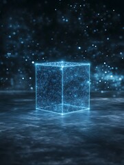 Fototapete - A conceptual illustration depicting blockchain technology in a visually engaging manner.