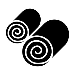 Poster - Cake roll icon in glyph style