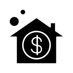 Sticker - Real estate icon in glyph style