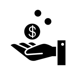 Poster - Profit icon in glyph style