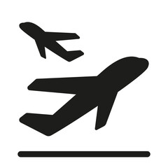 Poster - Airplane take off icon in glyph style