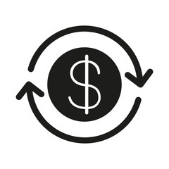 Wall Mural - Currency exchange icon in glyph style