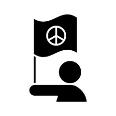 Sticker - Peace icon in glyph style