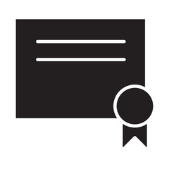 Poster - Certificate icon in glyph style