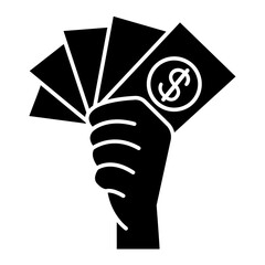 Poster - Money icon in glyph style