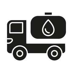 Wall Mural - Oil tanker truck icon in glyph style