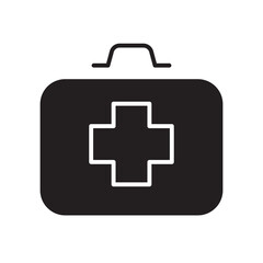 Poster - First aid kit icon in glyph style