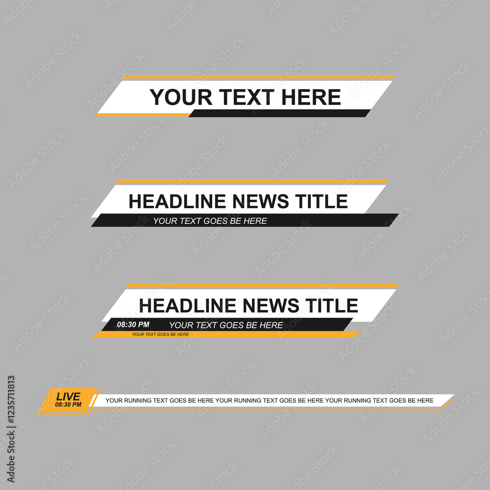 Lowered Vector Design Lower third vector minimal design Stock Vector | Adobe Stock