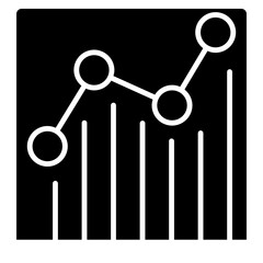 Poster - Business graph icon in glyph style