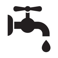 Wall Mural - Tap water icon in glyph style