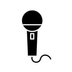 Wall Mural - Microphone icon in glyph style