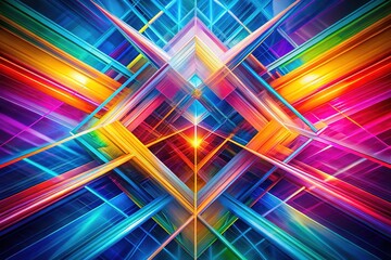 Canvas Print - Dynamic, colorful drone perspective, geometric abstract, AI art.