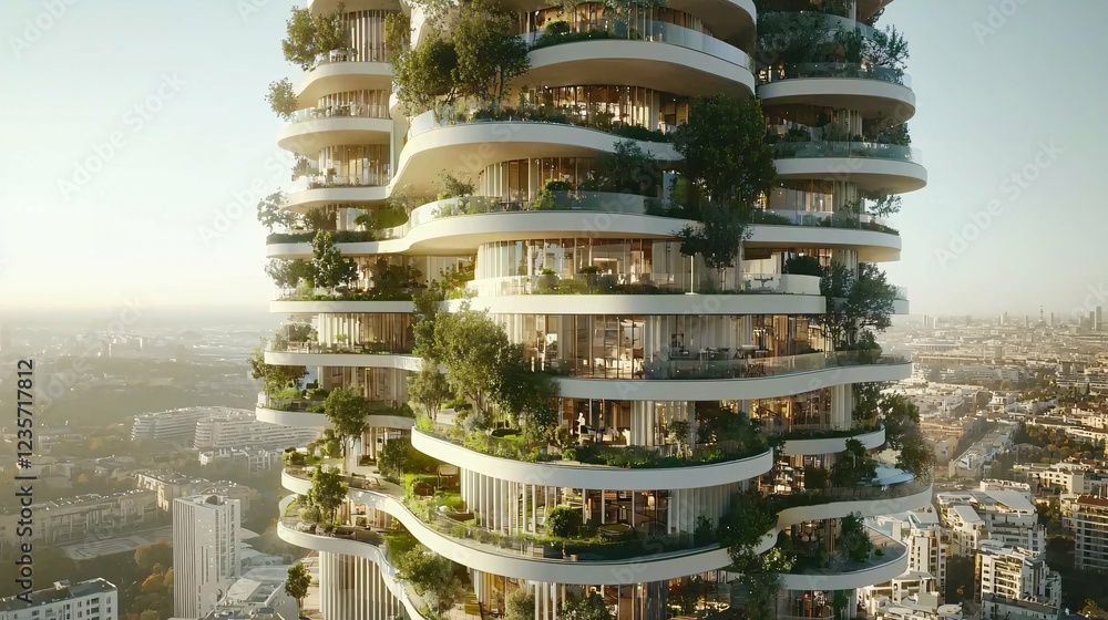 View of Vertical Villages: Redefining Urban Living for a Sustainable Future