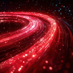 Wall Mural - Red swirling light trails on dark background, ideal for digital art or sci-fi projects