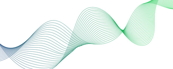 Wall Mural - minimalist abstract wavy line design with science frequency gradient lines. modern technology wave d