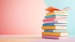 © Priyanut - A vibrant stack of pastel-colored books awaits, inviting you to explore their colorful pages and discover new worlds.