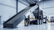 © gentho - A large truck with a conveyor belt for transporting materials in an industrial setting.