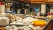 © Murda - Messy kitchen counter, baking ingredients spilled