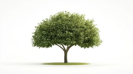 Lush green tree isolated on white; nature background; design element