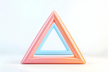 A minimalist design featuring three nested triangles in soft pastel colors, perfect for backgrounds or creative projects. Ideal for modern aesthetic and artistic themes.