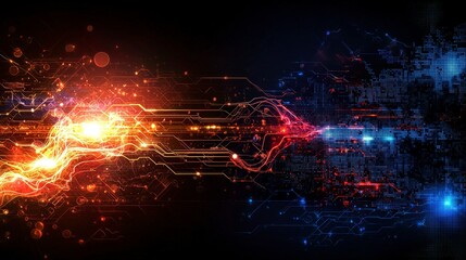 Poster - Dynamic tech-inspired pixel background digital space graphic art modern environment vibrant colors futuristic concept