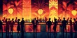 © NpicArt - Stylish People Gather at a Vibrant Art Deco Bar