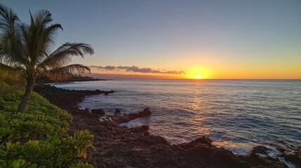 Wall Mural - Serene Sunset over the Pacific Ocean