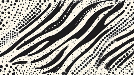 Leinwandbilder - Abstract Monochrome Geometric Pattern with Dot and Line Textures