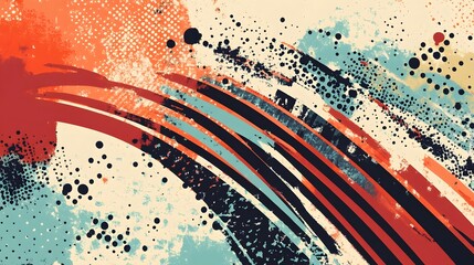 Aufkleber - Abstract Splash of Vibrant Ink and Colorful Brush Strokes against Textured Grunge Background Abstract Splash of Vibrant Ink and Colorful Brush
