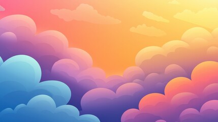 Wall Mural - Colorful Cloudy Sky Background for Creative Projects