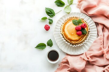 Sticker - Fluffy Pancakes with Raspberries