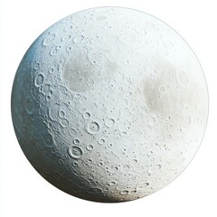 Wall Mural - Moon, cratered surface, space, background, white, isolated, graphic, design