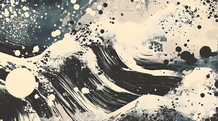 Poster - Dynamic Ink Swirls and Splashes in Abstract Fluid Painting