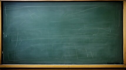 Poster - Empty green or black chalkboard or blackboard in a classroom or school environment  providing a blank space for academic presentation  lecture  lesson planning  teaching  learning  education