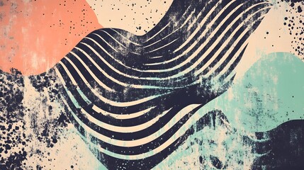 Fototapete - Mesmerizing Fluid Patterns in Dynamic Geometric Abstraction