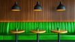 © Sawitree - Green Leather Booth Seating in Modern Restaurant Interior