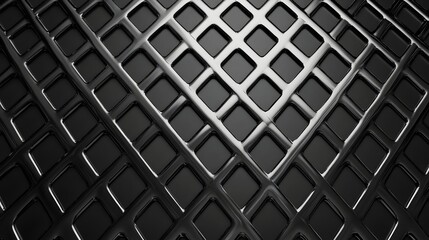 Fototapete - Minimalist black and white abstract background featuring a geometric pattern of intersecting angular shapes interlocking lines and a repeating grid or lattice structure  The design has a stark modern