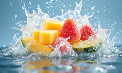 Wall Mural - Vibrant fruit splash photography