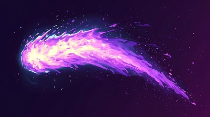 Wall Mural - abstract vibrant purple comet in dark space. possible use digital art, background, graphic design