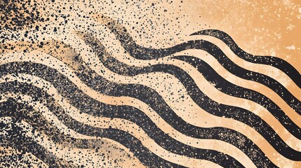 Poster - Vibrant Abstract Fluid Swirl Pattern in Bronze Glitter and Metallic Tones