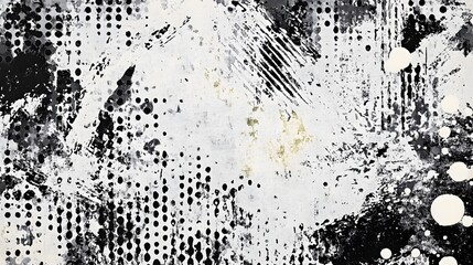 Aufkleber - Vibrant Abstract Grunge Texture with Splashes of Monochrome Paint