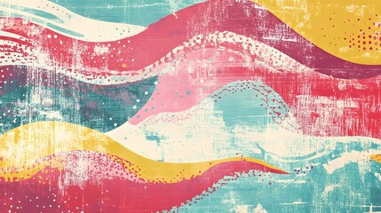 Poster - Vibrant and Dynamic Fluid Abstract Art with Colorful Waves and Swirling Patterns