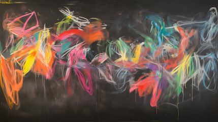 Leinwandbilder - Vibrant colorful fluid explosion creating an digital wallpaper with dynamic smoke and swirling patterns  A visually striking abstract background with a sense of energy and movement