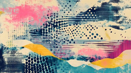 Aufkleber - Vibrant Kaleidoscopic Abstract Digital Art Backdrop with Colorful Geometric Patterns and Textures
