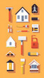 © GoldPumaze - A set of home improvement icons representing various renovation projects and DIY ideas, ideal for home improvement blogs.